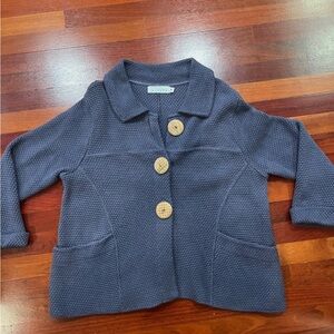 Willow Navy Cardigan with Wooden Buttons